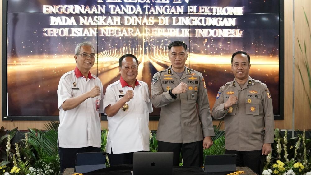Polri Resmi Gunakan Tanda Tangan Elektronik Tersertifikasi BSSN. Foto: MNC Media.