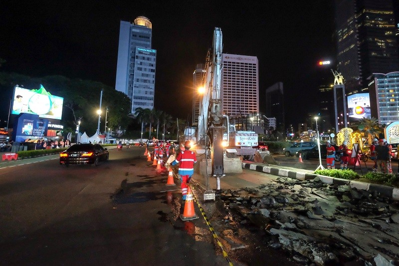 Semen Indonesia (SMGR) Garap Perbaikan 14 Koridor Jalur Bus TransJakarta (Foto Dok SIG)