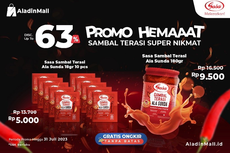 Borong Sasa Sambal Terasi di AladinMall, Bisa Dapat Diskon hingga 63 Persen (Foto MNC Media)