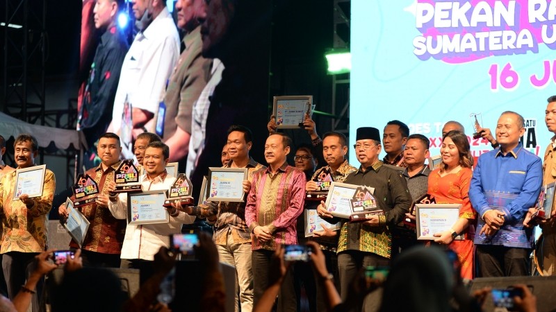 Pekan Raya Sumatera Utara (PRSU) tahun 2023 resmi ditutup. Even tahunan di Sumut mencatatkan nilai transaksi hingga Rp50 miliar. Foto: Wahyudi Aulia Siregar/MPI