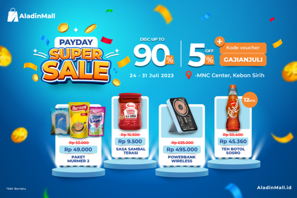Buruan! Kejar Diskon 90 Plus Lima Persen dan Gratis Ongkir di Booth AladinMall (foto: MNV Media)
