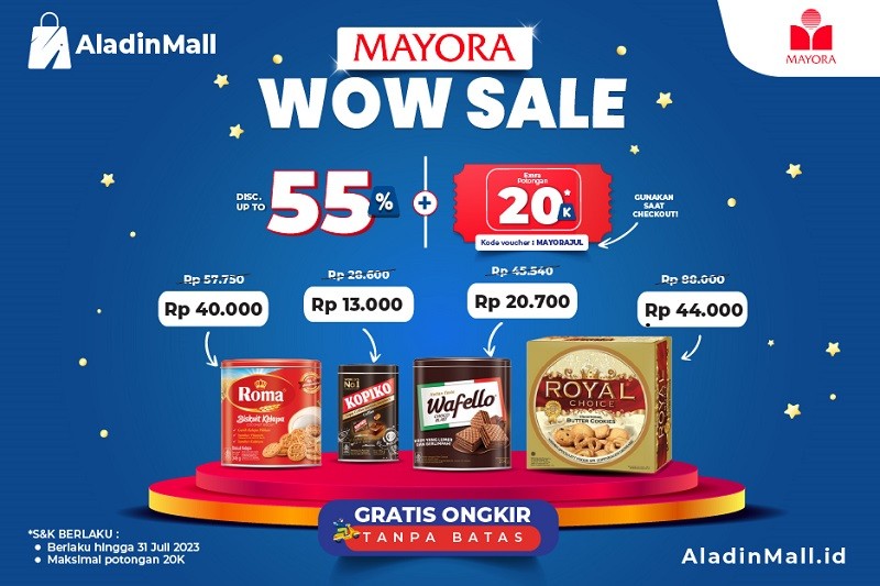 Pencinta Camilan Merapat, Mayora Wow Sale Diskon hingga 55 Persen di AladinMall. (Foto: MNC Media)