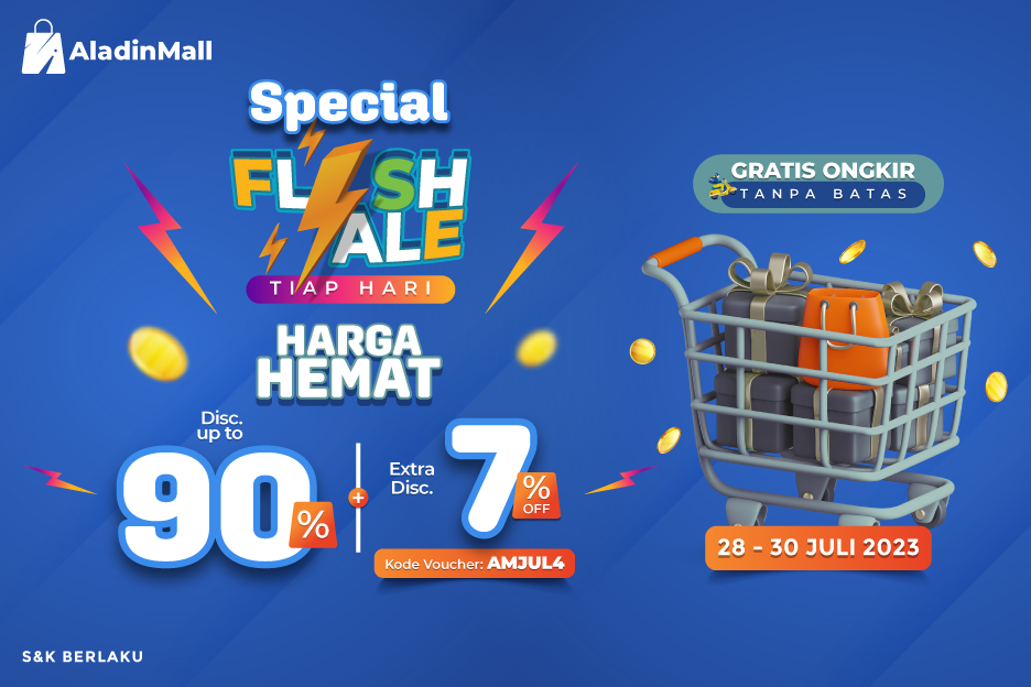 Ada Flash Sale di AladinMall, Diskon Sampai dengan 90 Persen. (Foto: MNC Media)