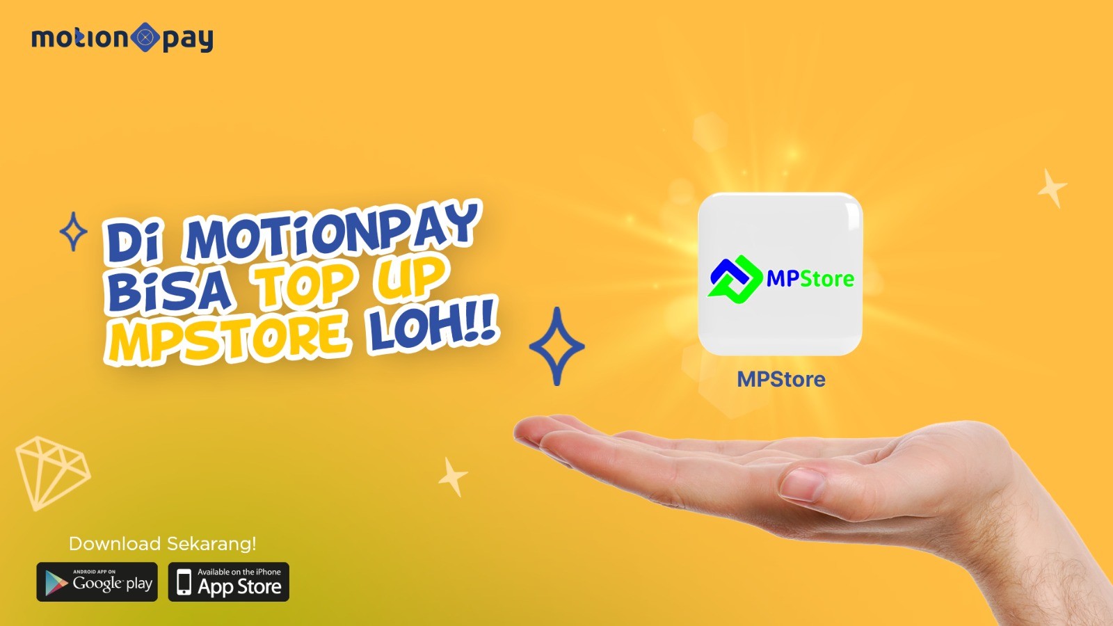Praktis, Top Up Saldo MPStore Kini Bisa Pakai Aplikasi MotionPay. (Foto MNC Media)