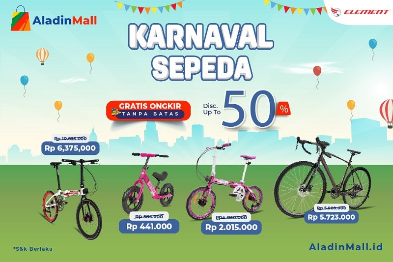 Sepeda Element Bike Diskon s.d 50% + Gratis Ongkir di AladinMall! Cuss Beli. (Foto: MNC Media)