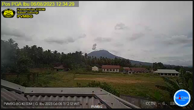 Gunung Ibu di Maluku Utara Erupsi, Tinggi Letusan 600 Meter. (Foto PVMBG)