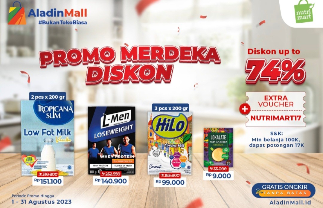 Aneka Minuman Diskon hingga 74 Persen dan Voucher Rp17 Ribu di AladinMall (FOTO:MNC Media)