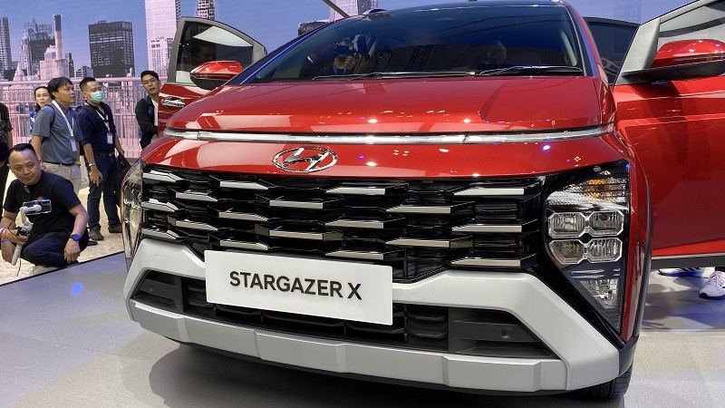 Hyundai Stargazer X Resmi Meluncur di GIIAS 2023, Harganya Mulai Rp325 Jutaan. (Foto: Fadli/MNC Media)