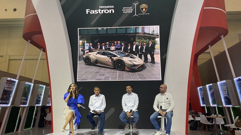 Pertamina Lanjutkan Kontrak dengan Lamborghini, Bakal Pasok Oli hingga 2025. (Foto: Fadli/MNC Media)