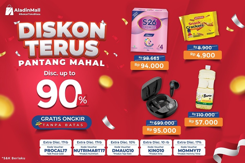 Ayo Gercep, AladinMall Lagi Ada Kejar Diskon Terus Pantang Mahal. (Foto MNC Media)