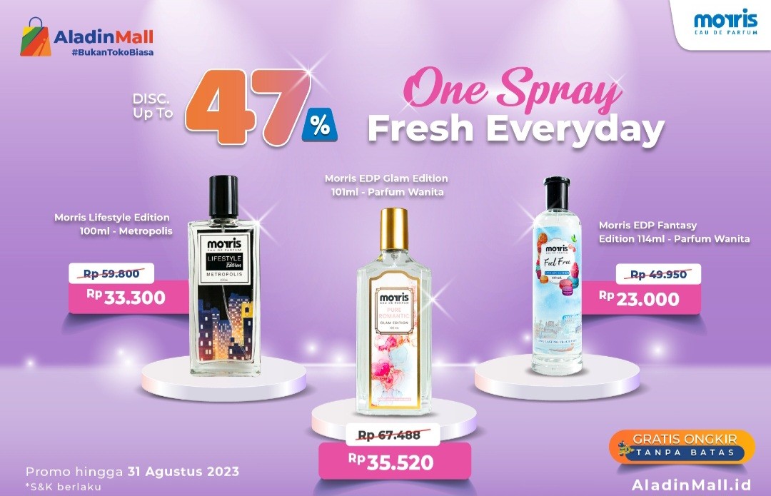 Wangi Seharian Bareng Morris Yuk, Diskon hingga 47 Persen di AladinMall (FOTO:MNC Media)