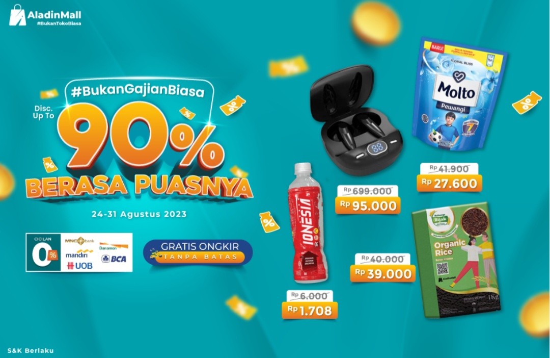 Serbu Diskon hingga 90 Persen, Gratis Ongkir di Big Promo AladinMall (FOTO:MNC Media)