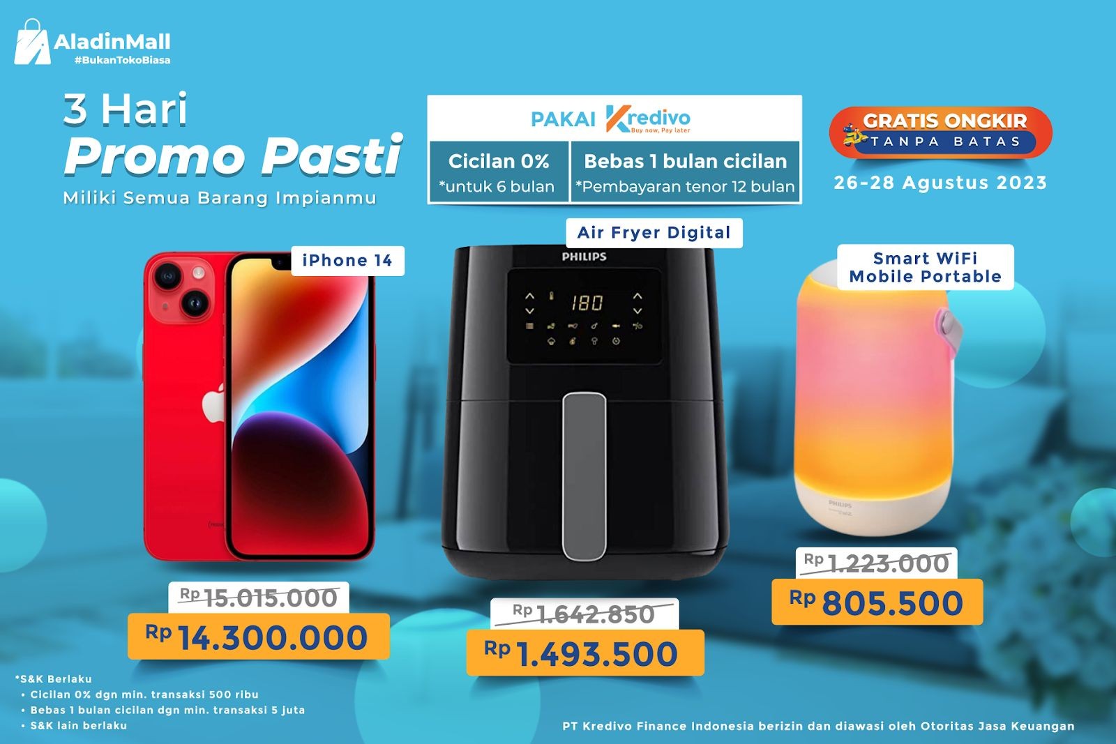 Nikmati Weekend Promo Kredivo di AladinMall Dapat Cicilan 0% dan Bebas Cicilan 1 Bulan. (Foto: MNC Media)
