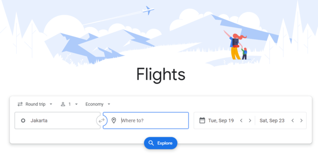 Cari Tiket Pesawat Murah dari Google Flight? Temukan Harga Terendah Sekali Klik. (Foto: Google Flight)