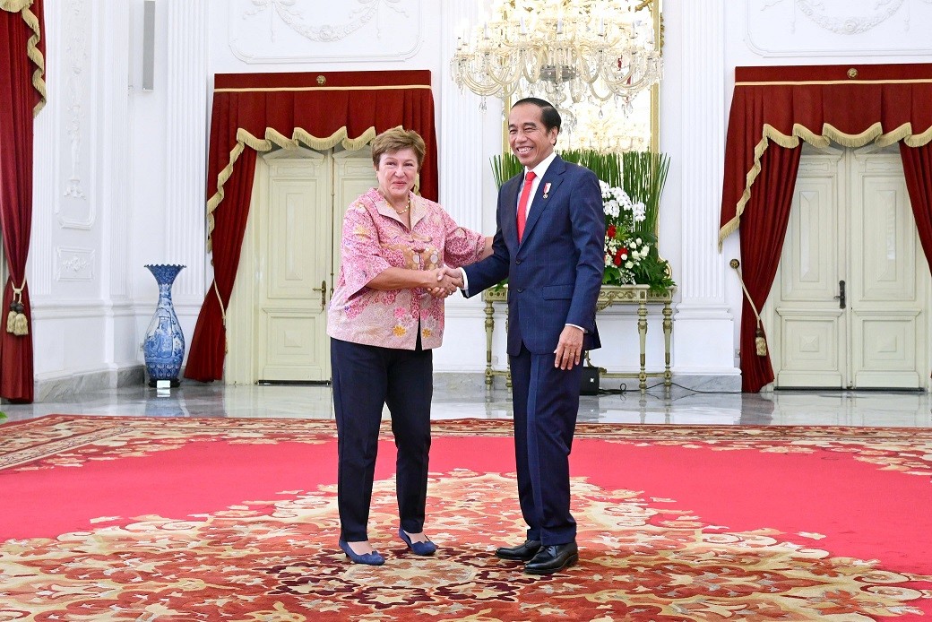 Bos IMF Sebut Indonesia Source of Joy, Source of Hope. (Foto Setpres)