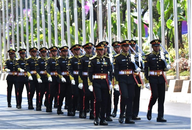 Mengenal Pasukan Cordon Penyambut Kepala Negara KTT ke-43 ASEAN. Foto: MNC Media.