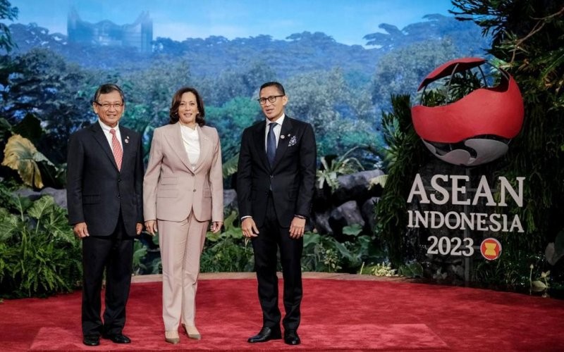Menparekraf Sandiaga Salahuddin Uno berkesempatan langsung berdiskusi dengan Wakil Presiden Amerika Serikat (AS), Kamala Harris.