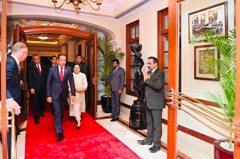 Jadwal Padat Jokowi dan Iriana di India, Salah Satunya Tanda Tangan Peace Wall. (Foto: MNC Media)