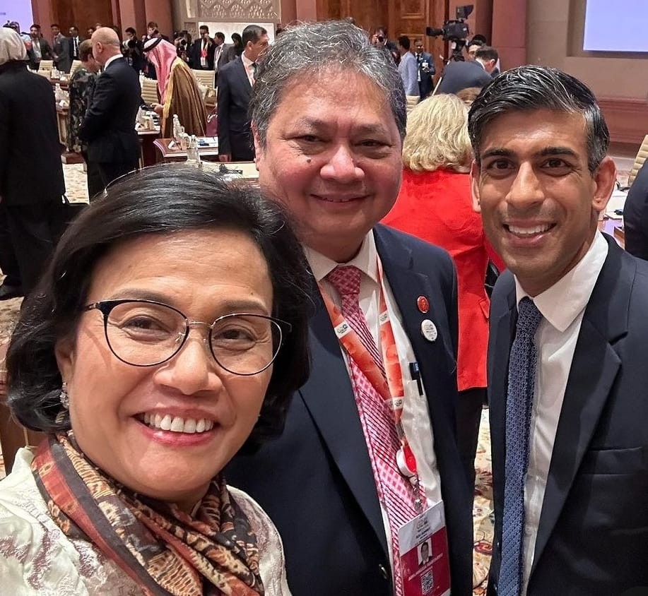 Sri Mulyani Sebut Rishi Sunak Kawan Lama, Bincang Ringan Soal Keuangan di KTT G20. (Foto: Instagram Sri Mulyani)