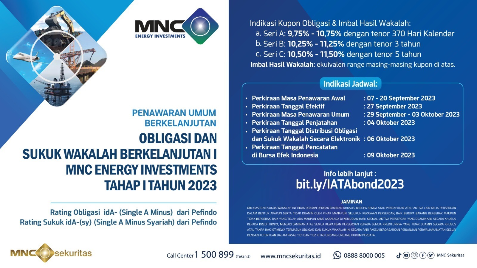MNC Energy (IATA) Terbitkan Obligasi dan Sukuk Wakalah Berkelanjutan I Rp500 Miliar (FOTO:MNC Media)