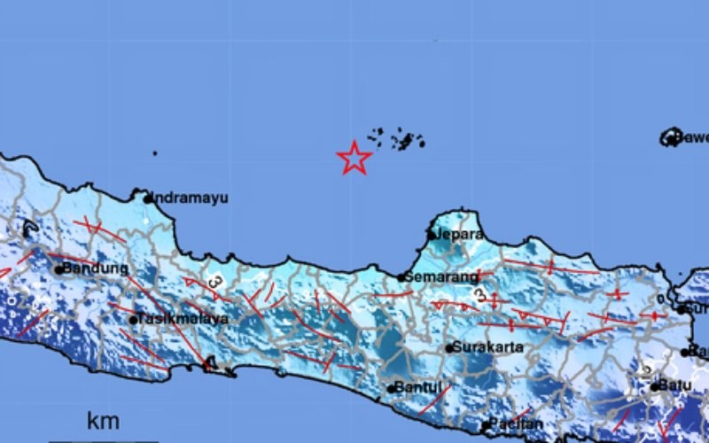 Gempa bumi terkini dengan kekuatan Magnitudo 5,3 mengguncang Jepara, Jawa Tengah (BMKG)