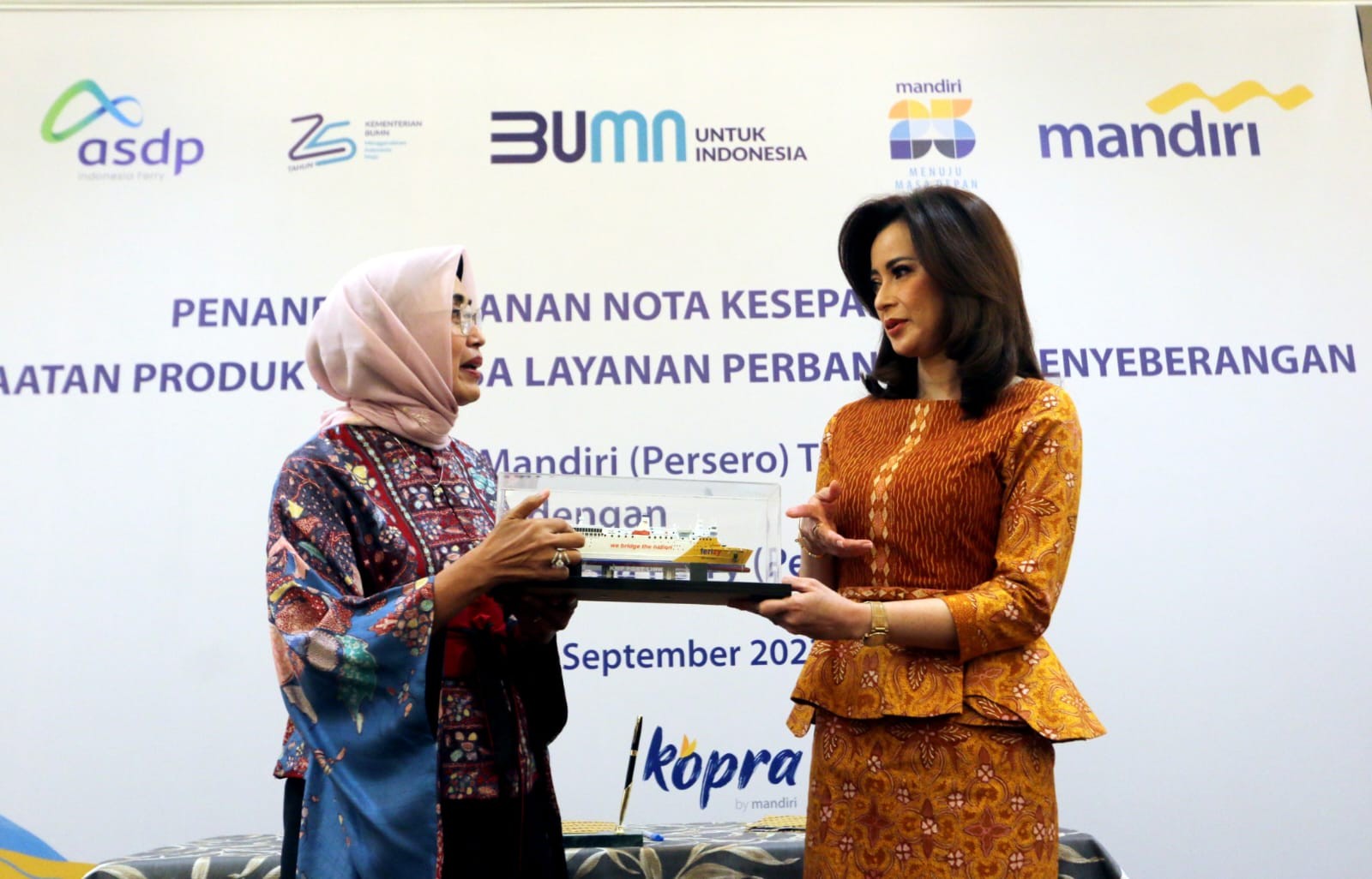 Bank Mandiri (BMRI) Perkuat Kerja Sama Layanan Perbankan bagi ASDP Indonesia Ferry. (Foto Bank Mandiri)