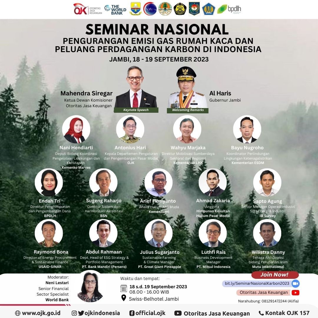OJK Gelar Seminar Nasional Pengurangan Emisi dan Perdagangan Karbon di Indonesia. (Foto: MNC Media)