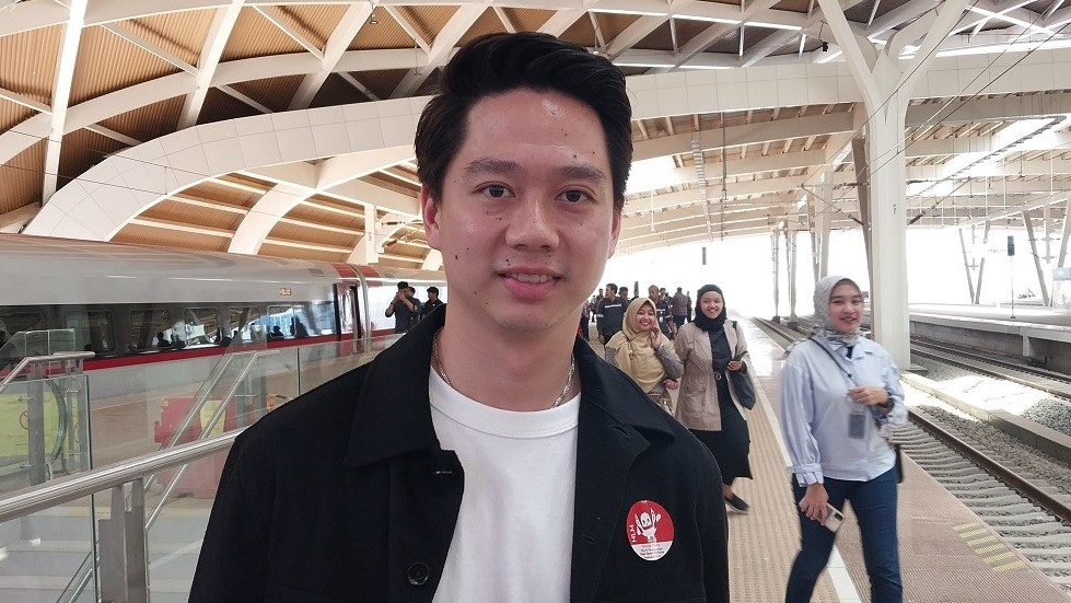 Kevin Sanjaya Semringah Jajal Kereta Cepat Whoosh: Sangat Luar Biasa. (Foto Ikhsan PSP/MPI)