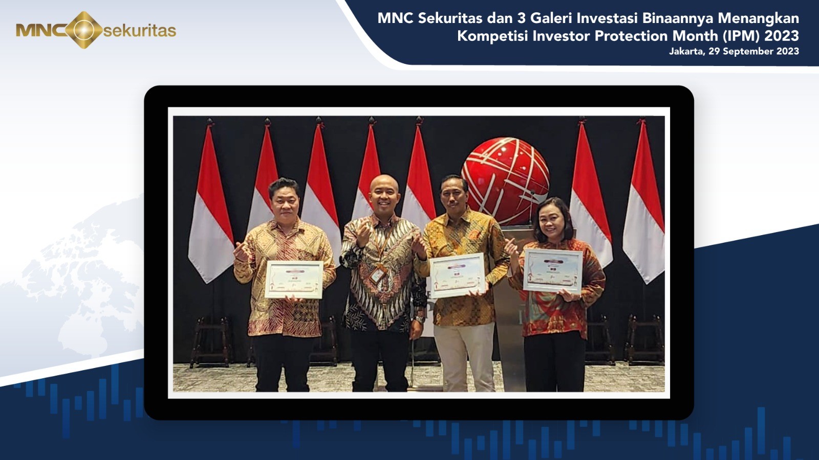 MNC Sekuritas Borong Juara Kompetisi Investor Protection Month 2023. (Foto: MNC Media)
