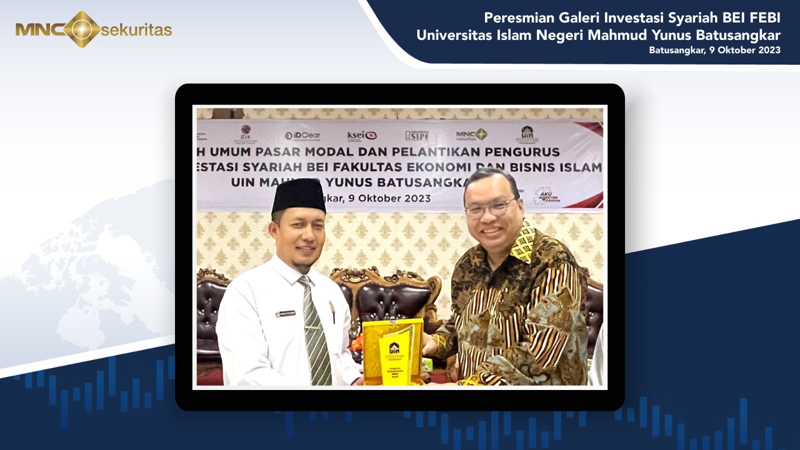 MNC Sekuritas Resmikan Galeri Investasi Syariah BEI UIN Mahmud Yunus Batusangkar. (Foto: MNC Media)