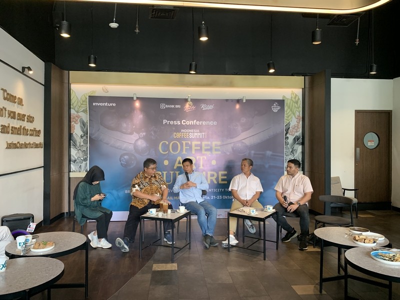 Ngopi Sore dan Press Conference Indonesia Coffee Summit 2023 (Nur Ichsan Yuniarto/IDXChannel.com)