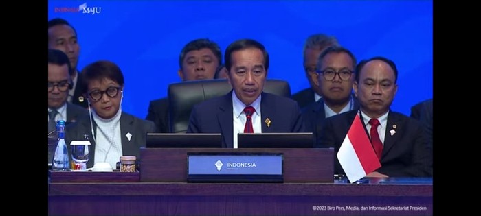Resmi Buka KTT AIS di Bali, Jokowi Tegaskan Laut sebagai Pemersatu (foto: MNC Media)