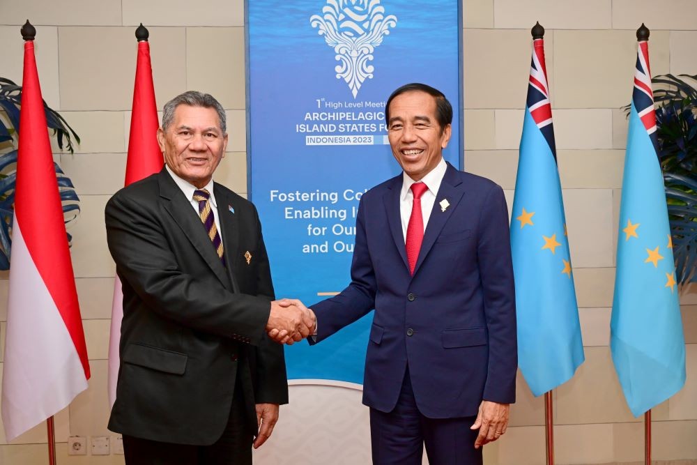 Bertemu PM Tuvalu, Jokowi Dorong Penguatan Kerja Sama Keluarga Pasifik. Foto: MNC Media.
