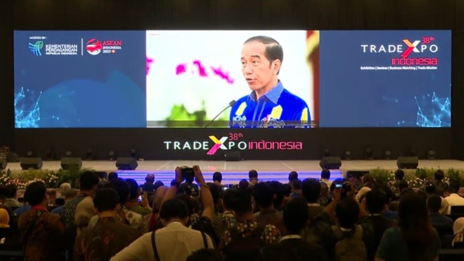 Resmi Buka TEI ke-38, Jokowi: Kita Harus Jadi Produsen yang Menguasai Pasar. (Foto YouTube Kementerian Perdagangan RI)
