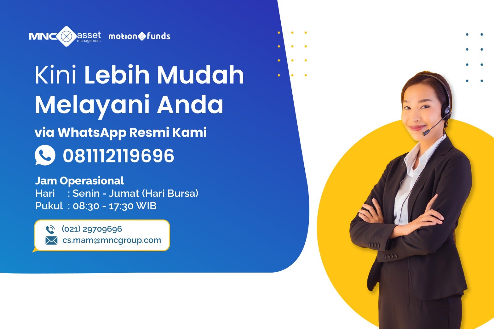 MNC Asset Management Hadirkan Fitur Layanan WhatsApp untuk Tingkatkan Kepuasan Nasabah. (Foto MNC Media)