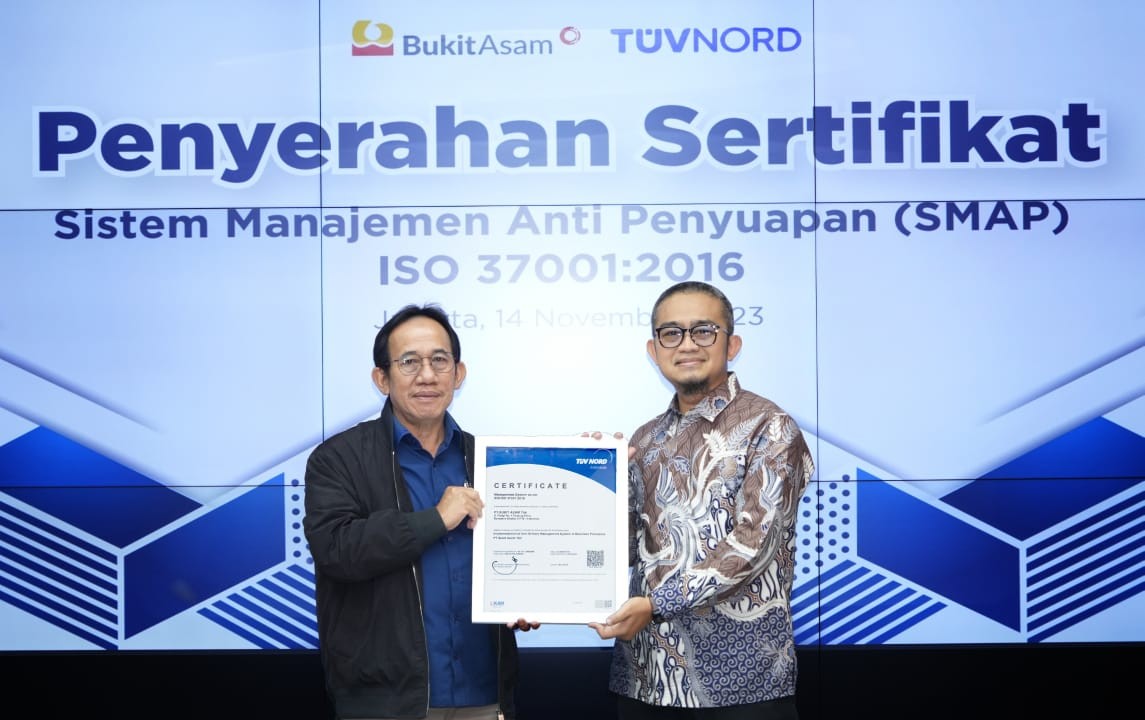 Bukit Asam (PTBA) Sukses Pertahankan Sertifikasi Sistem Manajemen Anti Penyuapan. (Foto: MNC Media)