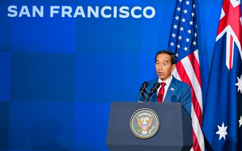 Presiden Jokowi menghadiri pertemuan pemimpin negara dalam The Indo-Pacific Economic Framework for Prosperity (IPEF) di San Fransisco, Amerika Serikat. (Setkab)