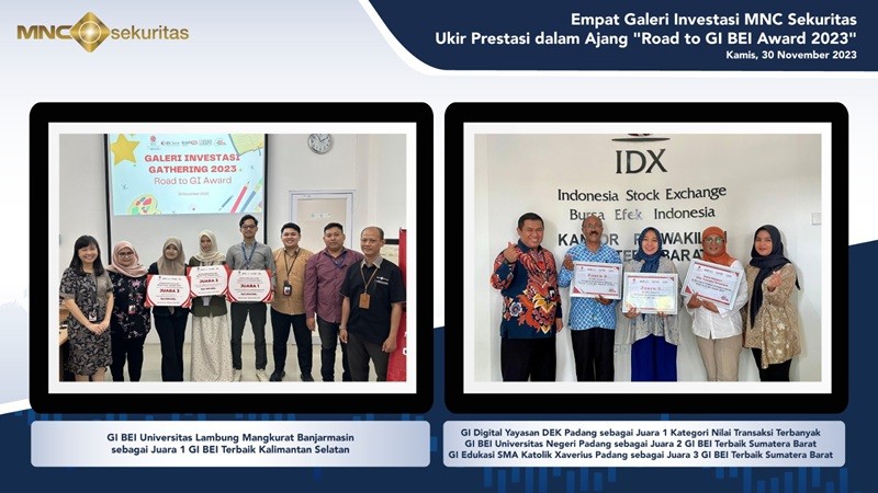 Empat Galeri Investasi MNC Sekuritas Sabet Penghargaan di Ajang Road to GI BEI Award 2023 (Foto MNC Media)