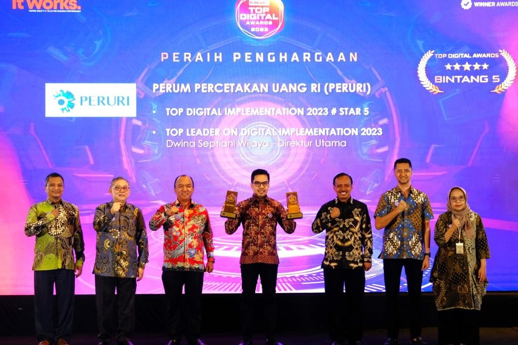 Peruri Sabet Penghargaan Tertinggi TOP Digital Award 2023 (FOTO:Dok Ist)
