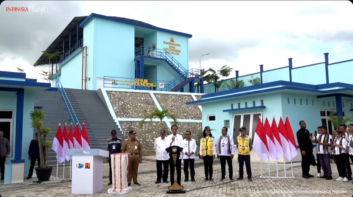 Jokowi Resmikan SPAM Kali Dendeng Kupang, Telan Anggaran Rp173 Miliar. (Foto YouTube Setpres)