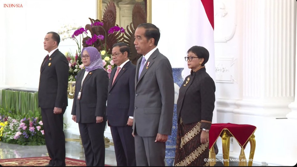 Jokowi Terima Surat Kepercayaan 10 Dubes Negara Sahabat, Denmark hingga Angola. (Foto YouTube Setpres)