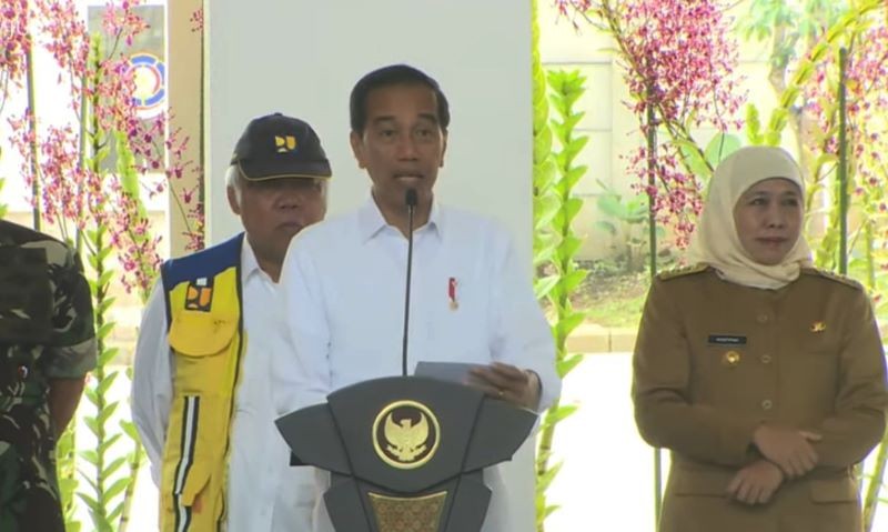 Pasar Induk Kota Batu Disebut Terbesar di RI, Jokowi: Gedungnya Sangat Megah. (Foto: Avirista/MNC Media)