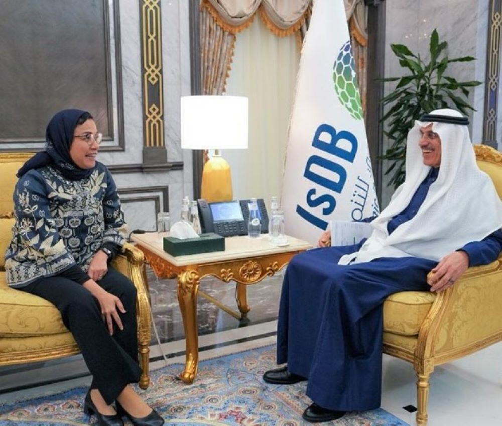Bertemu Muhammed Al-Jasser, Sri Mulyani Bahas Peran RI di IsDB. Foto: MNC Media.