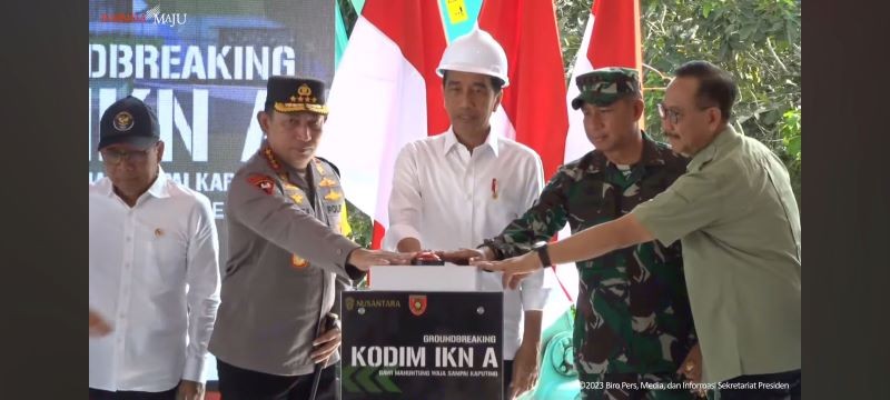 Jokowi Groundbreaking Kodim IKN A, Bisa Jadi Contoh Daerah Lain. (Foto: Tangkapan Layar Youtube Sekretariat Presiden)