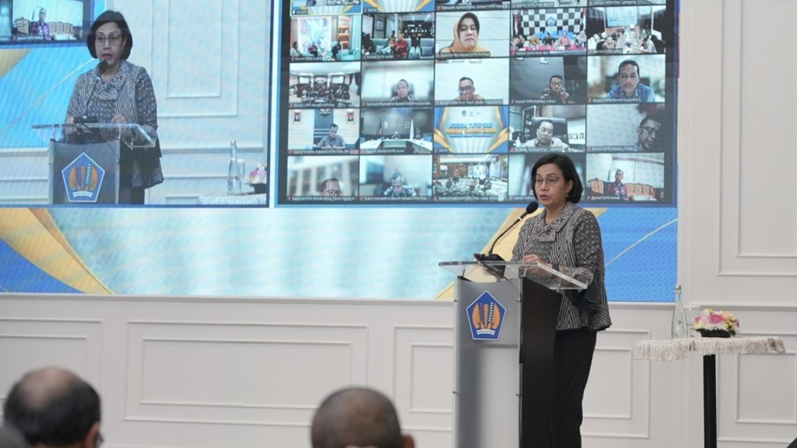 APBN 2023 Terjaga Kuat, Menkeu Sri Mulyani Apresiasi Jajarannya. (Foto: MNC Media)