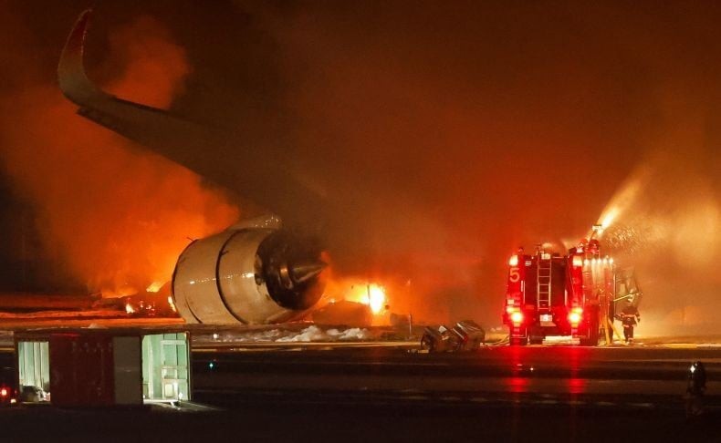 Pesawat Terbakar di Bandara Haneda, KBRI Tokyo Koordinasi dengan Otoritas Jepang. (Foto: MNC Media)