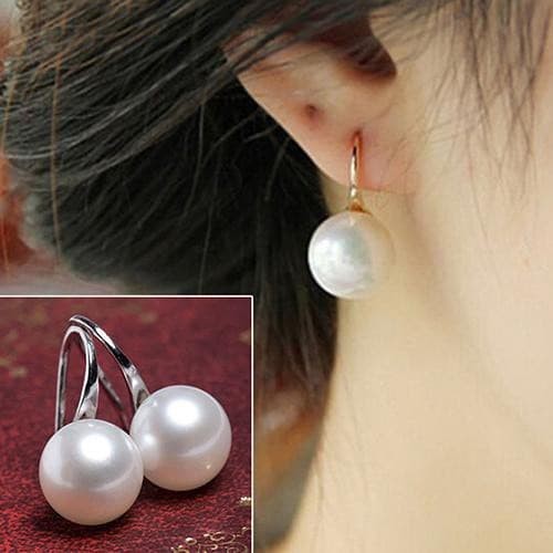 Model Anting Emas Simple dan Elegan (Kait Mutiara)