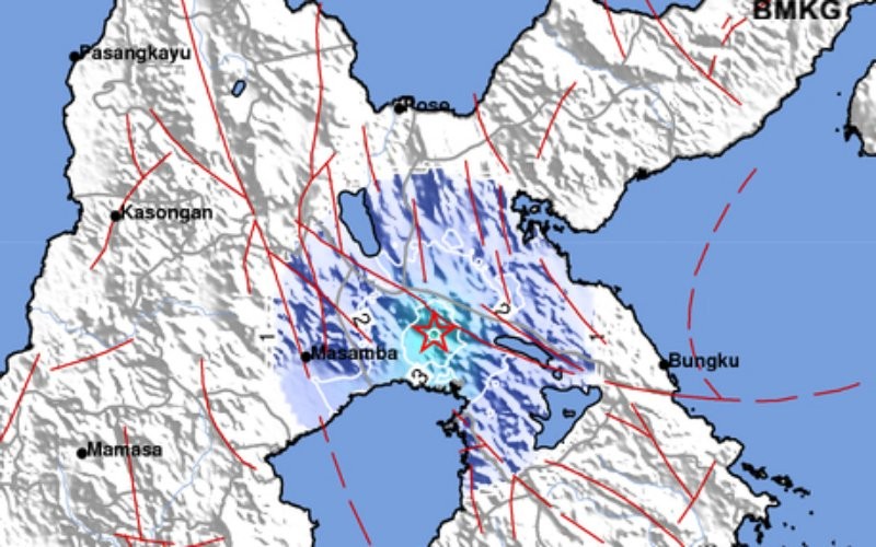Gempa terkini berkekuatan Magnitudo 4,3 mengguncang Kabupaten Luwu Timur, Sulawesi Selatan. (BMKG)