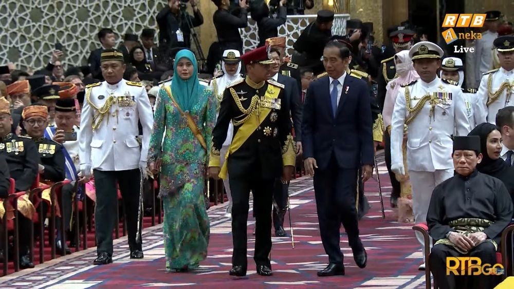 Bak Kawan Lama, Ini Momen Jokowi Hadiri Royal Wedding Pangeran Brunei. Foto: MNC Media.