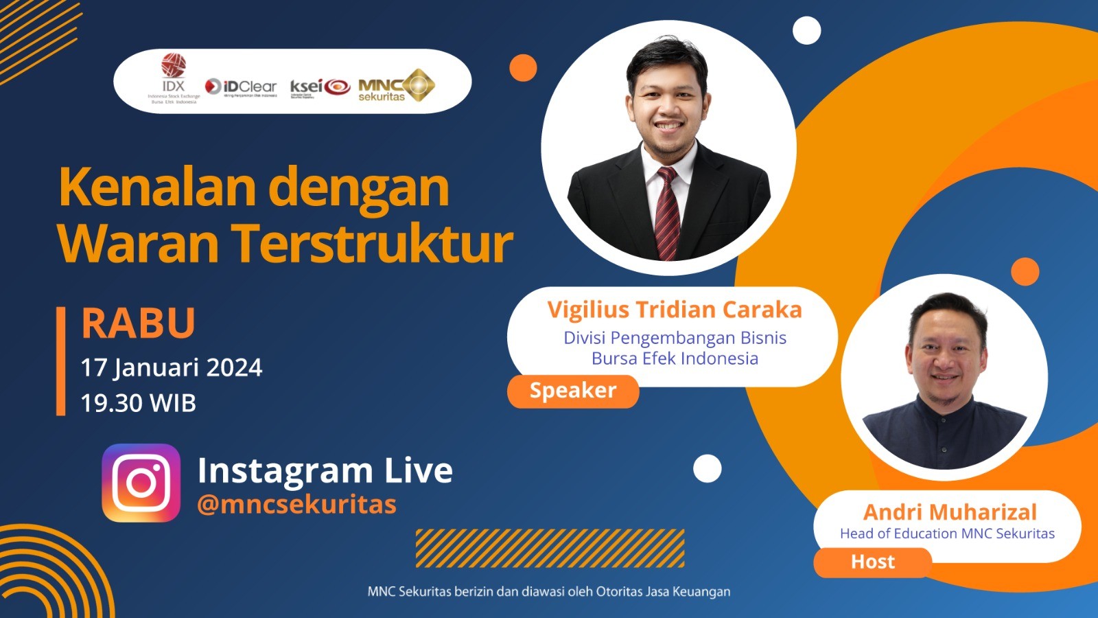 MNC Sekuritas Kupas Tuntas Waran Terstruktur Jangan Lewatkan IG Live Malam Ini. (Foto: MNC Media)